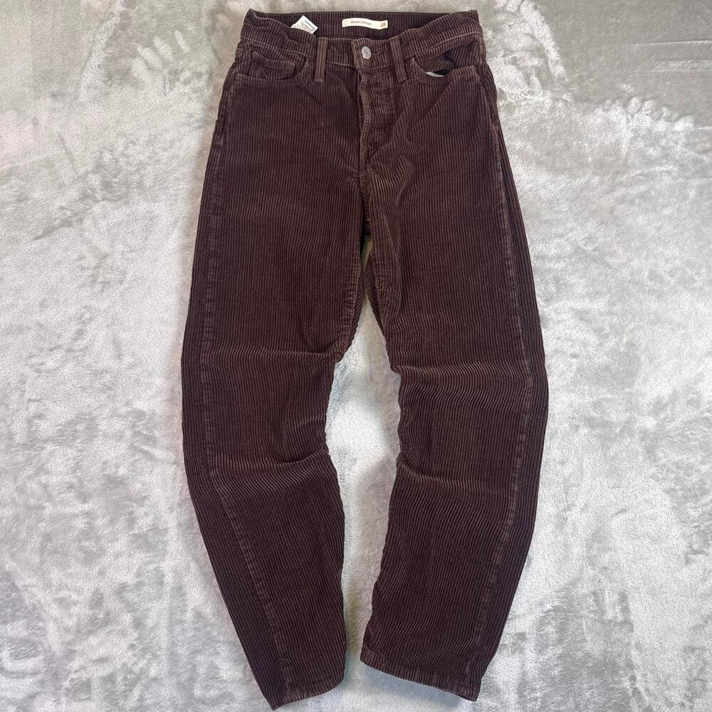 Levi’s Wedgie Straight Corduroy Pants Brown Womens Size 25 High Rise